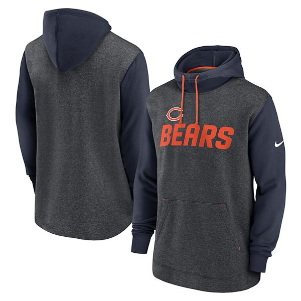 Men's Nike Heathered Charcoal/Navy Chicago Bears Surrey Legacy Pullover  Hoodie