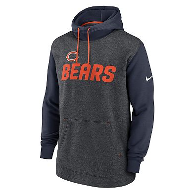 Men's Nike Heathered Charcoal/Navy Chicago Bears Surrey Legacy Pullover Hoodie