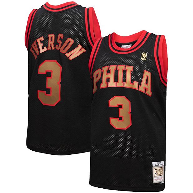 Men's Mitchell & Ness Black Philadelphia 76ers Hardwood Classics