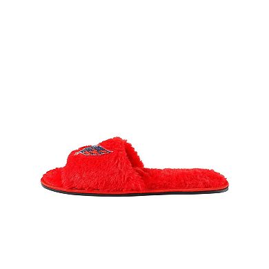 Women's FOCO Red Washington Capitals Rhinestone Fuzzy Slippers