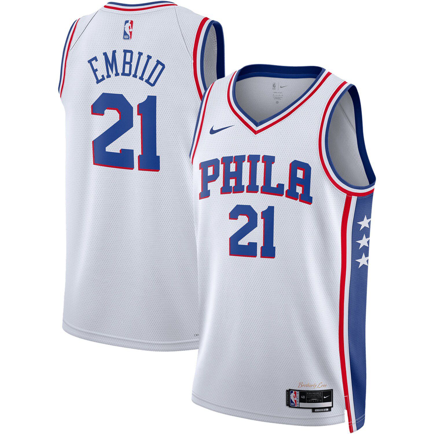 Joel Embiid T Shirt Jersey Mens Sz XL Philadelphia 76ers Majestic Short  Sleeve