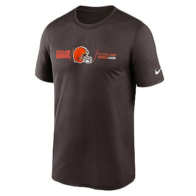 Men's Nike Brown Cleveland Browns Horizontal Lockup Legend Performance T-Shirt