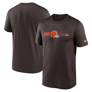 Men's Nike Brown Cleveland Browns Horizontal Lockup Legend Performance T-Shirt