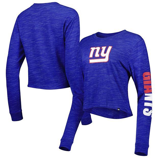 Women's New Era Royal New York Giants Crop Long Sleeve T-Shirt