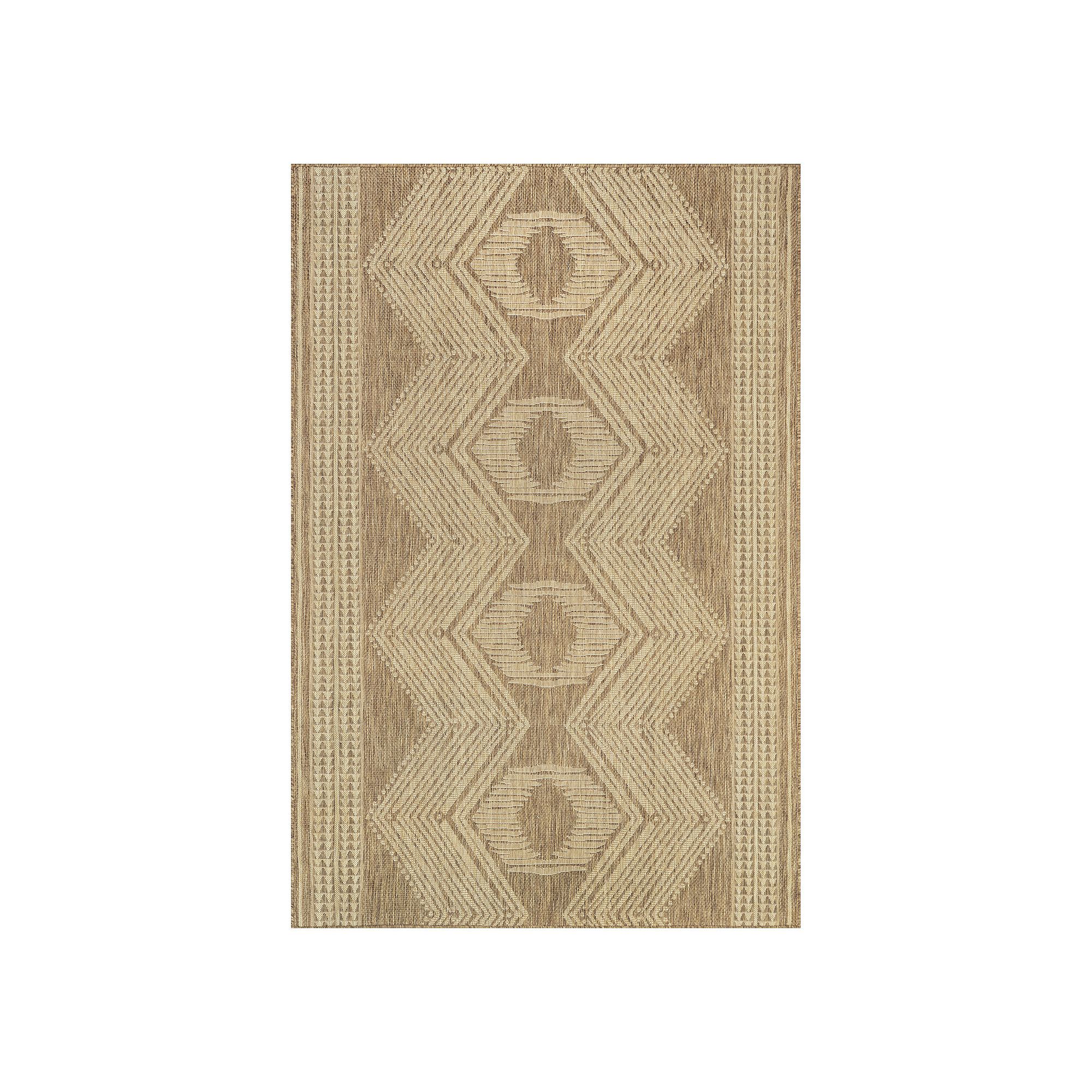 Rugs USA Ranya Tribal Indoor/Outdoor Area Rug, Light Brown