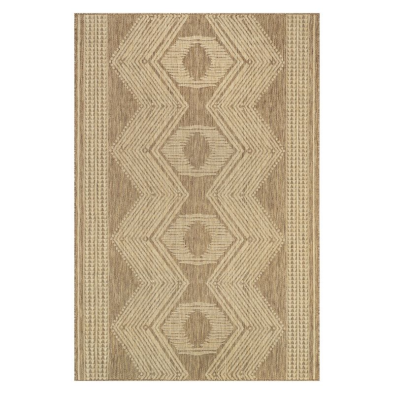 nuLoom Ranya Tribal Indoor/Outdoor Area Rug, Beig/Green, 9.5X12 Ft