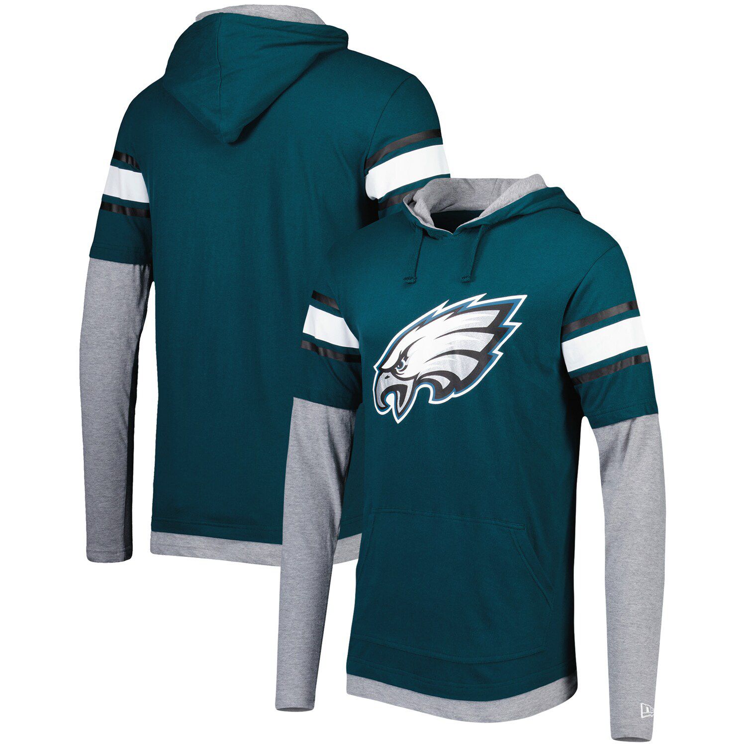 New Era Philadelphia Eagles NFL Black Pullover Hoodie Sweatshirt: