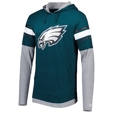 Men's New Era Midnight Green Philadelphia Eagles Long Sleeve Hoodie T-Shirt