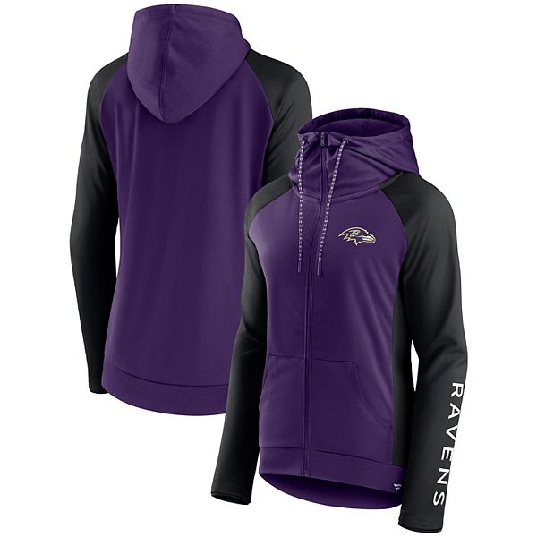 Men's Baltimore Ravens Fanatics Branded Heather Purple Down and Distance  Full-Zip Hoodie