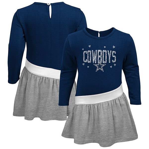 Outerstuff Newborn and Infant Boys Girls Navy, Heathered Gray Dallas Cowboys  Born To Win Two-Pack Long Sleeve Bodysuit Set