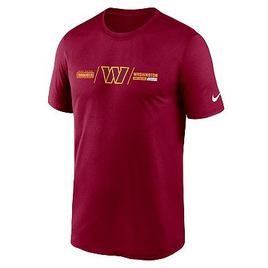Men's Nike Burgundy Washington Commanders Horizontal Lockup Legend T-Shirt