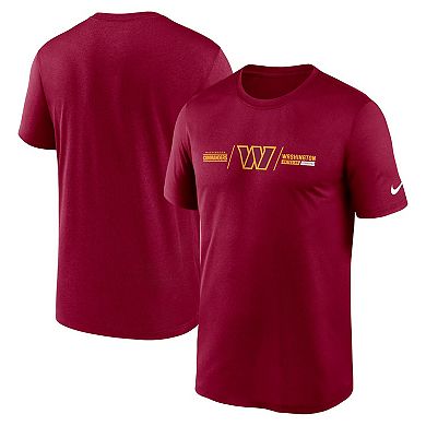 Men's Nike Burgundy Washington Commanders Horizontal Lockup Legend T-Shirt