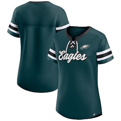 Women's Fanatics Branded Midnight Green Philadelphia Eagles Original State Lace-Up T-Shirt