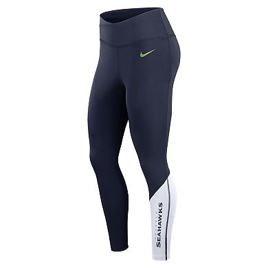 Women's Nike College Navy/White Seattle Seahawks 7/8 Performance Leggings