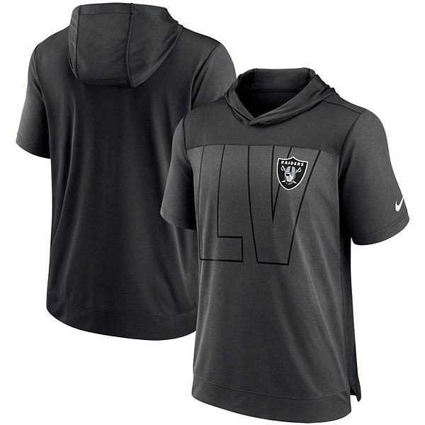 Men's Nike Heathered Charcoal/Black Las Vegas Raiders Performance Hoodie T- Shirt