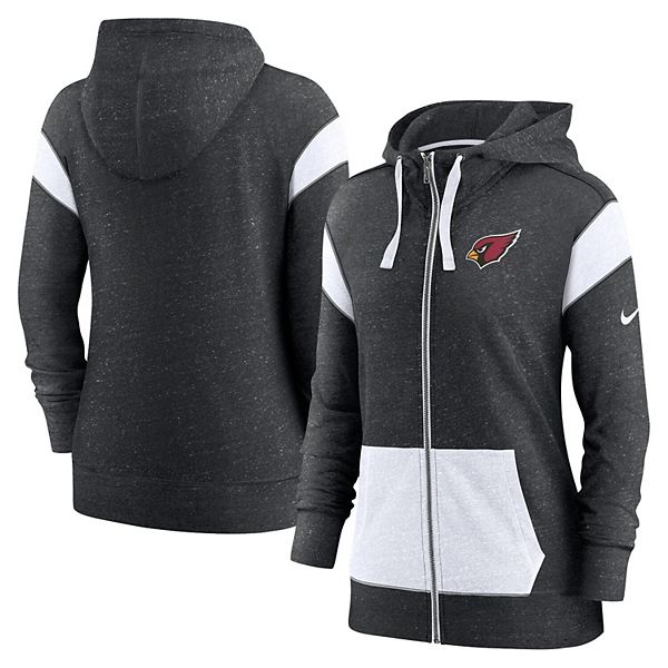 Women's Nike Heathered Black/White Arizona Cardinals Monaco Full-Zip Hoodie