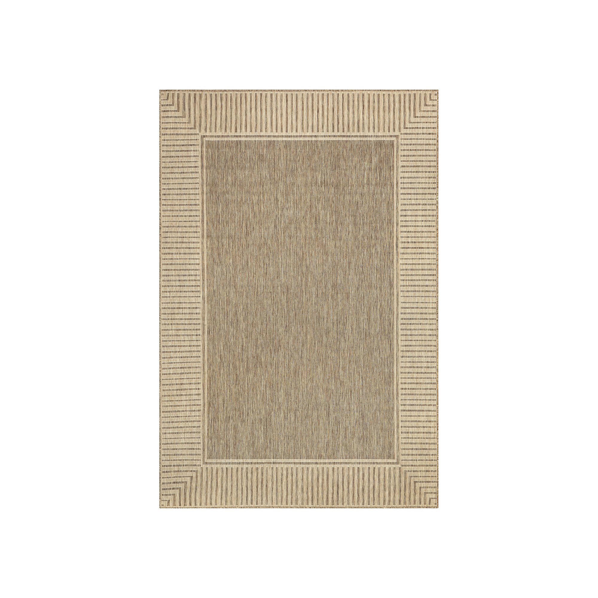Rugs USA Asha Simple Border Indoor/Outdoor Area Rug, Brown