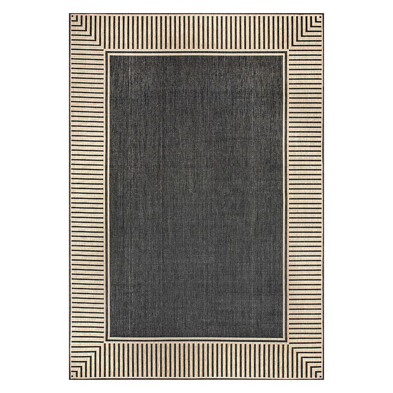 nuLoom Asha Simple Border Indoor/Outdoor Area Rug, Grey, 9.5X12 Ft