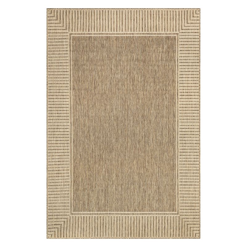 nuLoom Asha Simple Border Indoor/Outdoor Area Rug, Brown, 8X10 Ft