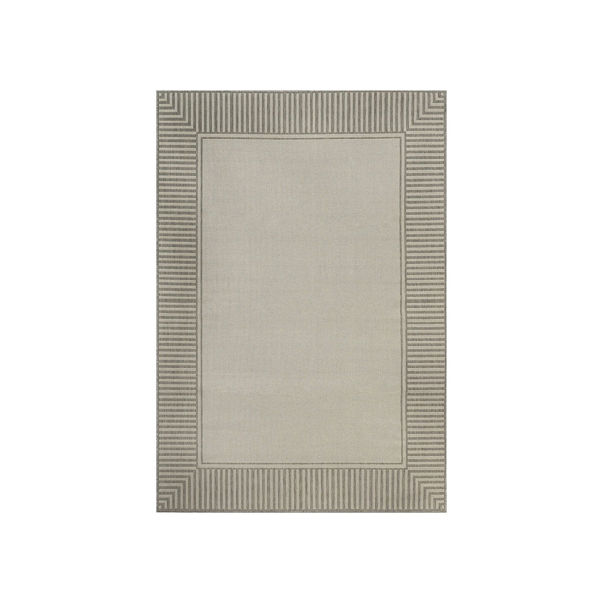 Rugs USA Asha Simple Border Indoor/Outdoor Area Rug, Light Gray