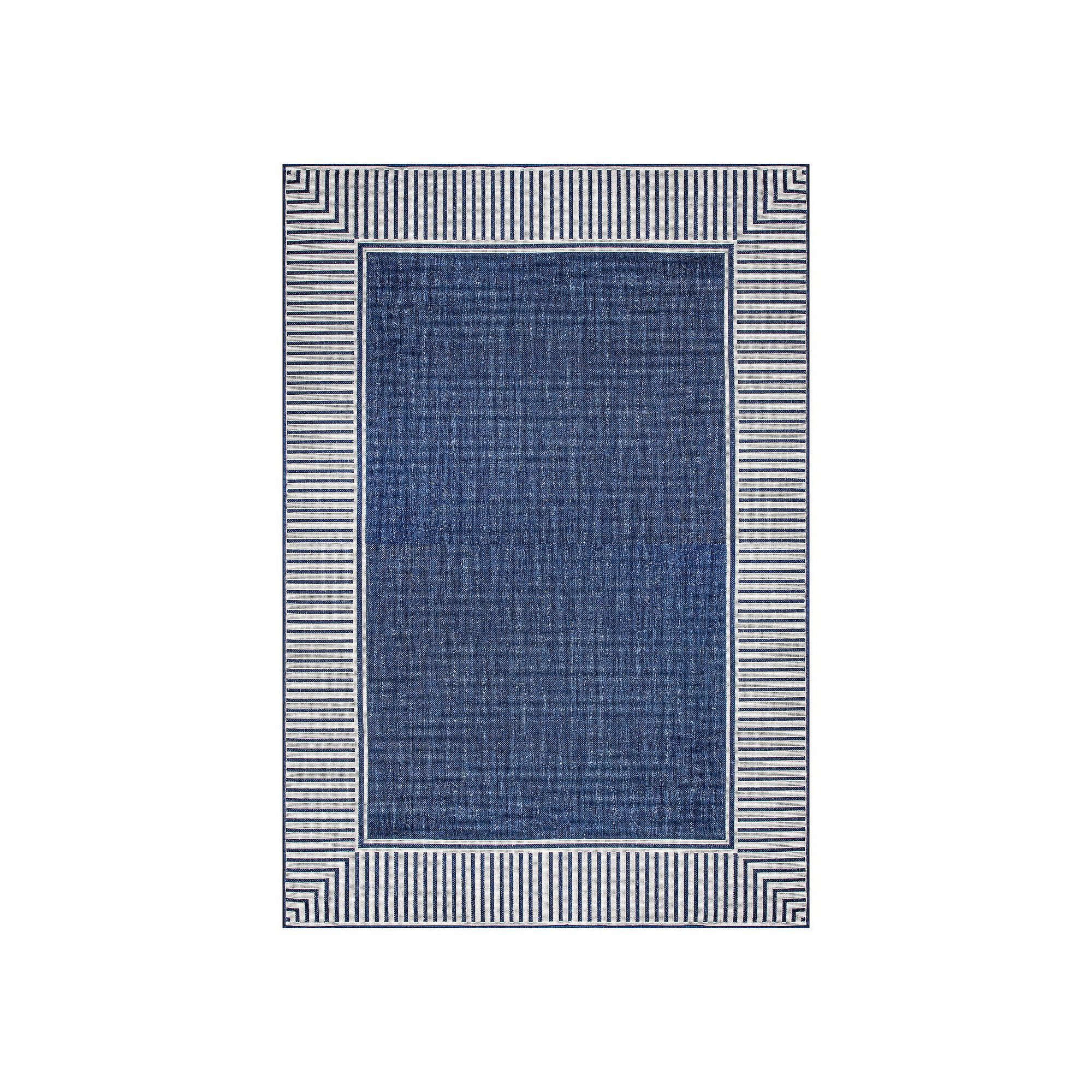 Rugs USA Asha Simple Border Indoor/Outdoor Area Rug, Blue