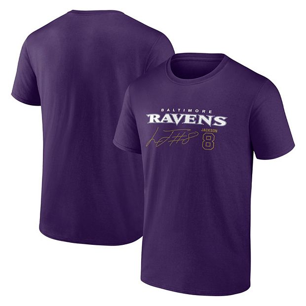 Men's Fanatics Branded Lamar Jackson Purple Baltimore Ravens Name & Number  Team T-Shirt