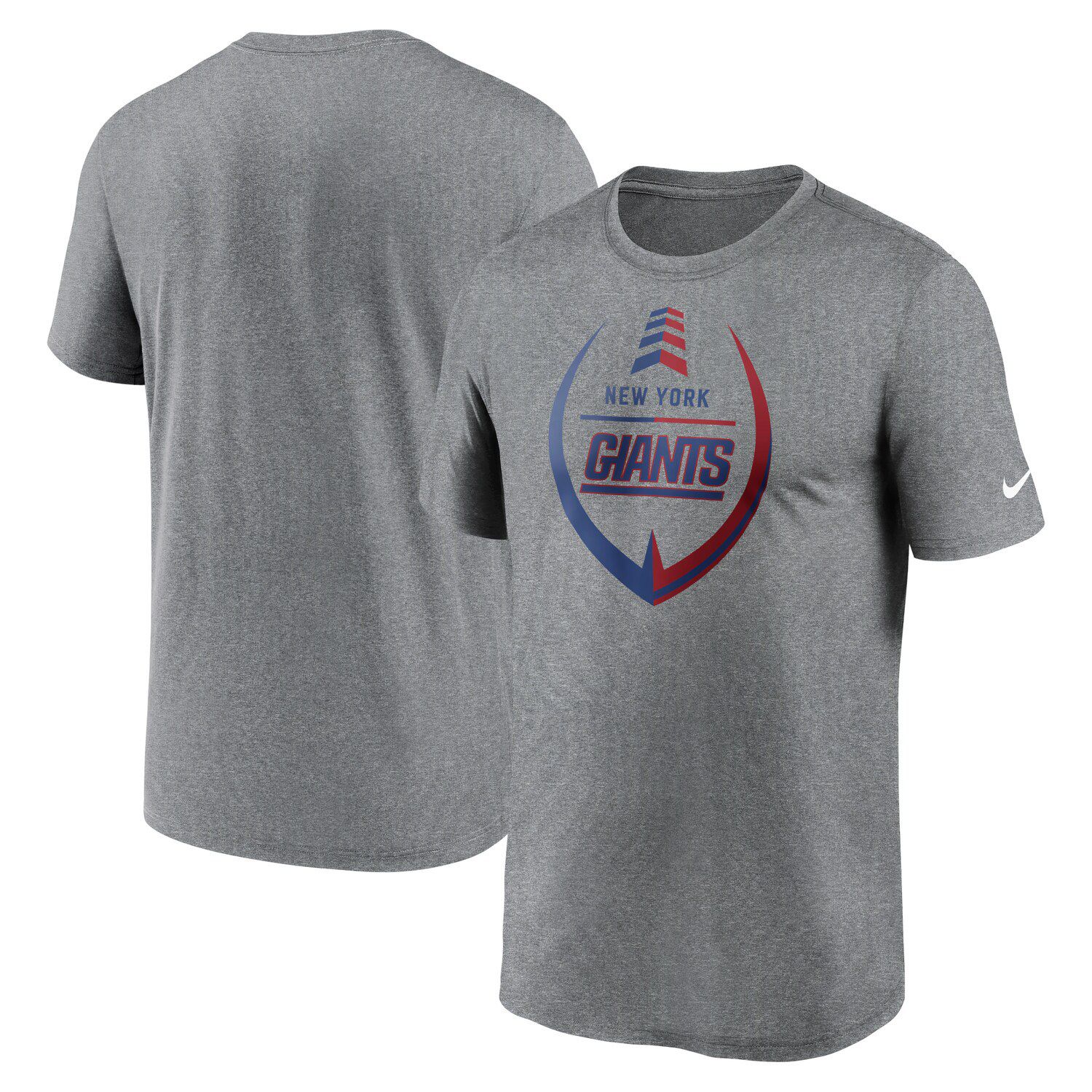 NFL Team Apparel Boys' New York Giants Abbreviated Grey T-Shirt