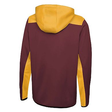 Men's New Era Burgundy Washington Commanders Combine Authentic Hard Hitter Pullover Hoodie