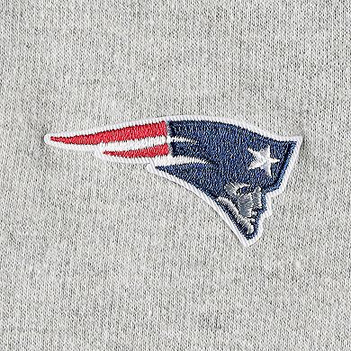 Women's Antigua Heathered Gray/Navy New England Patriots Jackpot Raglan Half-Zip Pullover Hoodie