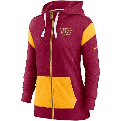 Women's Nike Burgundy/Gold Washington Commanders Monaco Full-Zip Hoodie