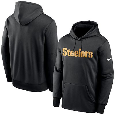 Men s Nike Black Pittsburgh Steelers Fan Gear Wordmark Performance Pullover Hoodie