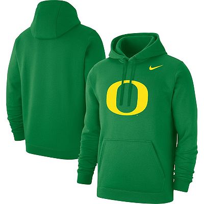 Men s Nike Green Oregon Ducks Primary Logo Club Fleece Pullover Hoodie