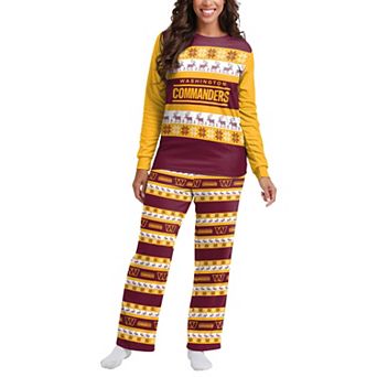 Women's FOCO Burgundy Washington Commanders Team Ugly Pajamas Set