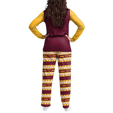Women's FOCO Burgundy Washington Commanders Team Ugly Pajamas Set
