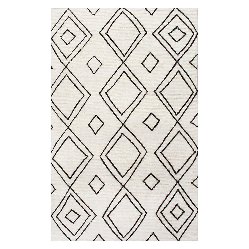 nuLoom Hand Tufted Dawne Area Rug, White, 7.5X9.5 Ft