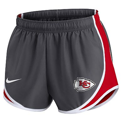 Women's Nike Charcoal Kansas City Chiefs Logo Performance Tempo Shorts