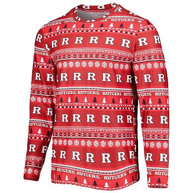 Men's Concepts Sport Scarlet Rutgers Scarlet Knights Swivel Long Sleeve T-Shirt & Pants Sleep Set
