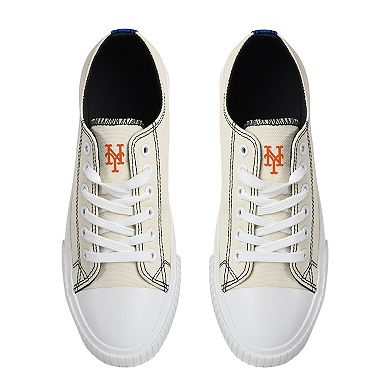 Women's FOCO Cream New York Mets Low Top Canvas Shoes