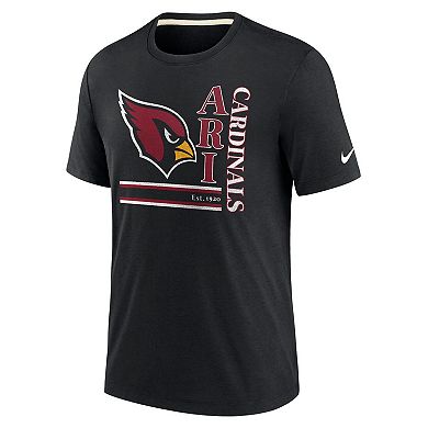 Men's Nike Black Arizona Cardinals Wordmark Logo Tri-Blend T-Shirt