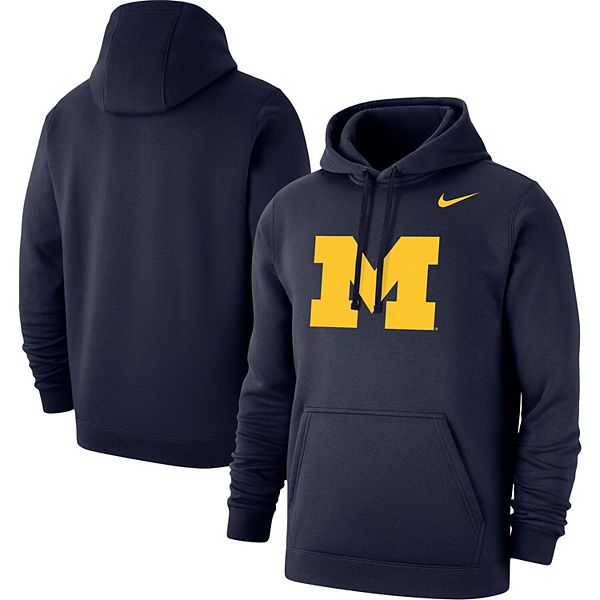 Men's Nike Michigan Wolverines Primary Logo Club Pullover Hoodie
