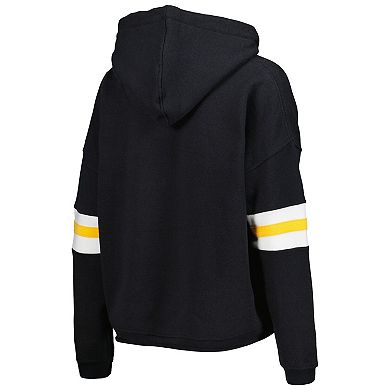 Women's Pressbox Black Iowa Hawkeyes Super Pennant Pullover Hoodie