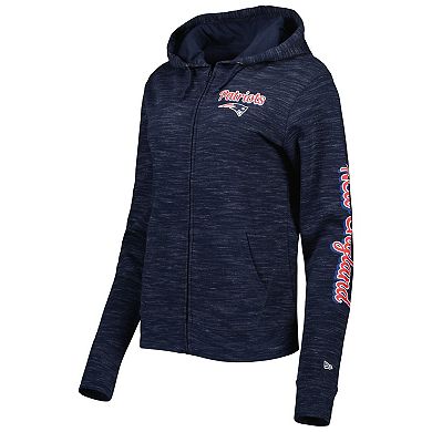 Women's New Era Navy New England Patriots Reverse Full-Zip Hoodie
