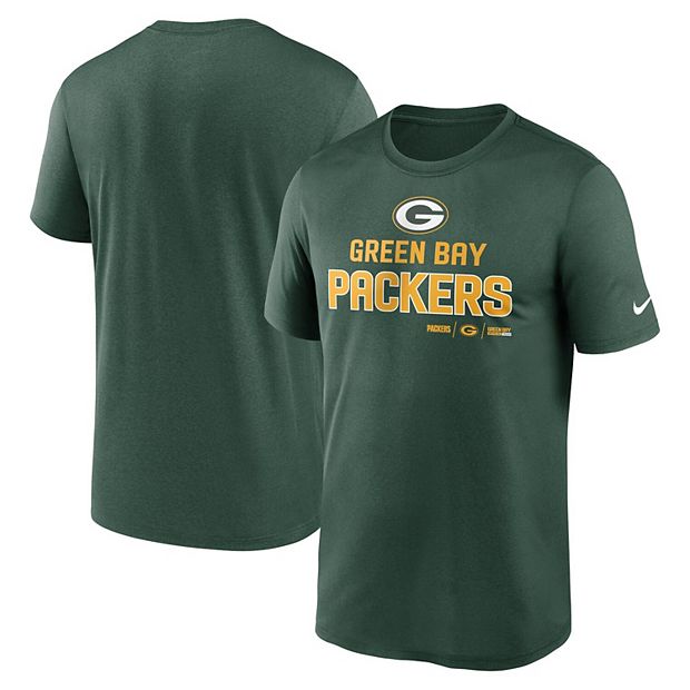 Men s Nike Green Green Bay Packers Legend Community Performance T Shirt