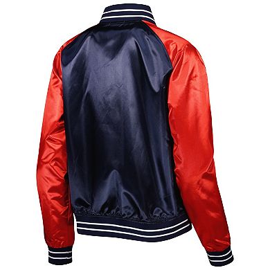 Women's Mitchell & Ness Navy New York Yankees Team 2.0 Satin Raglan Full-Snap Jacket
