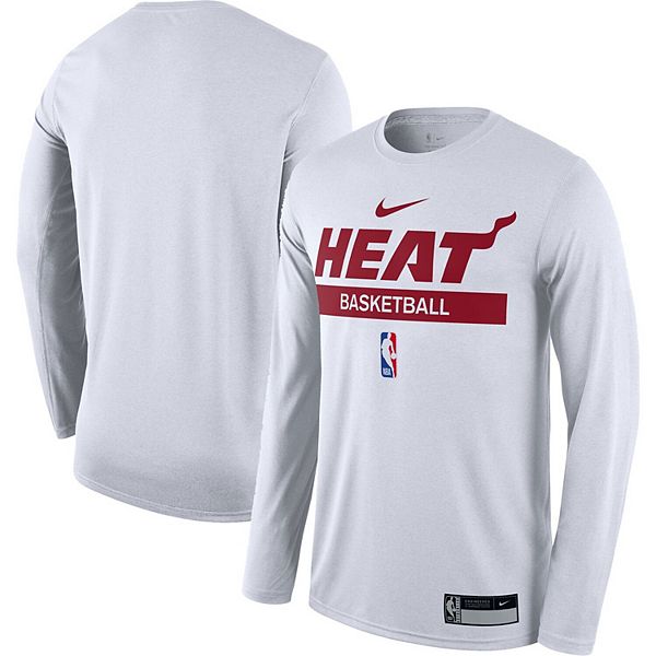 Men's Nike White Miami Heat 2022/23 Legend On-Court Practice Sleeve T-Shirt