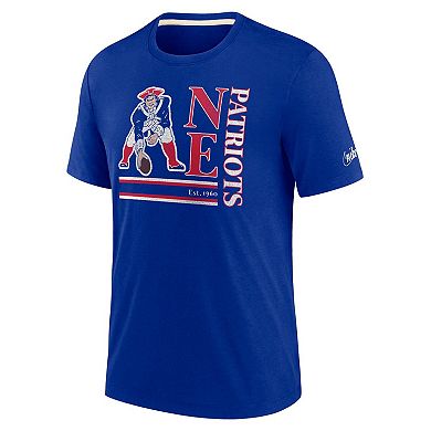 Men's Nike Royal New England Patriots Wordmark Logo Tri-Blend T-Shirt