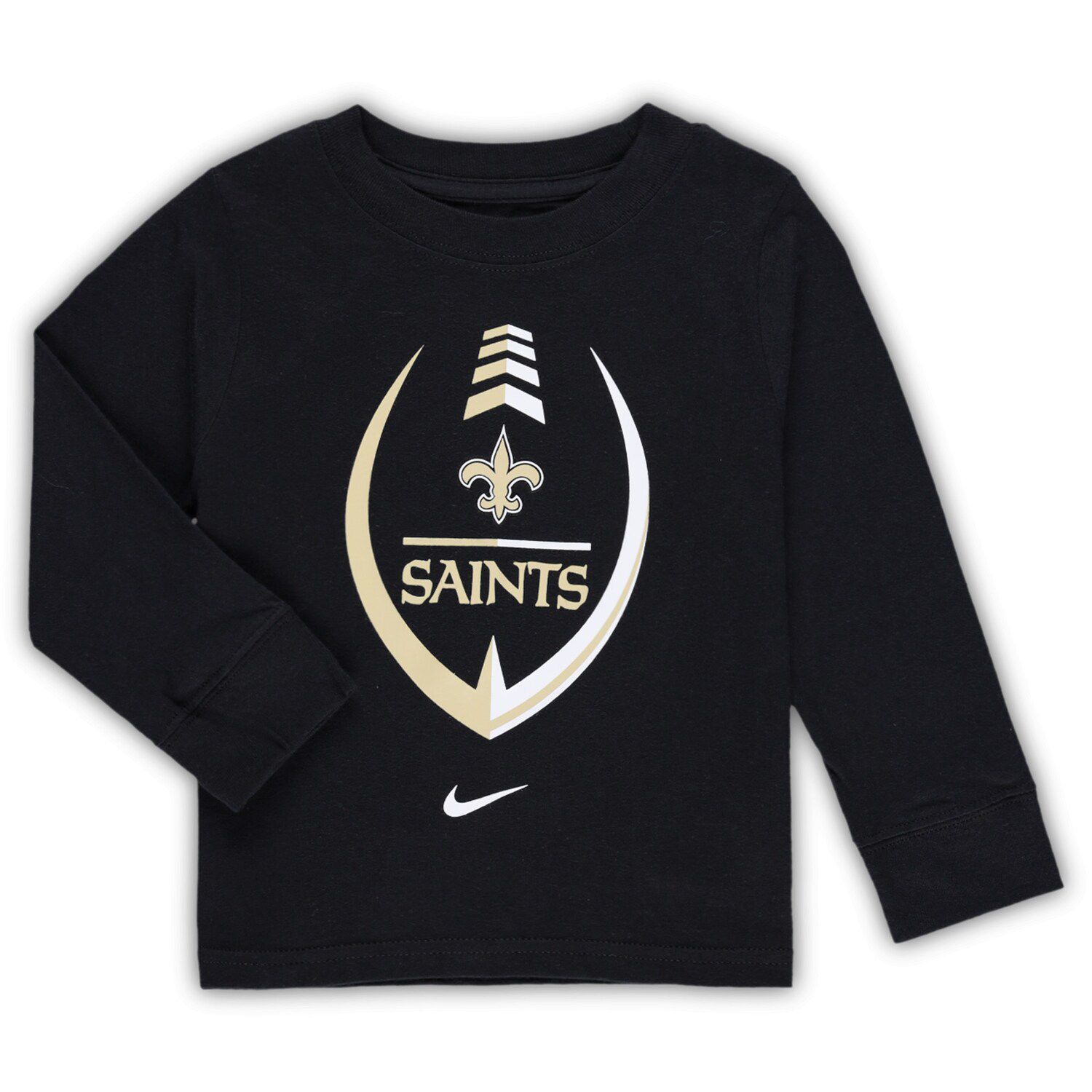 Girls Toddler New Orleans Saints Black All Hearts Jersey Long Sleeve Dress