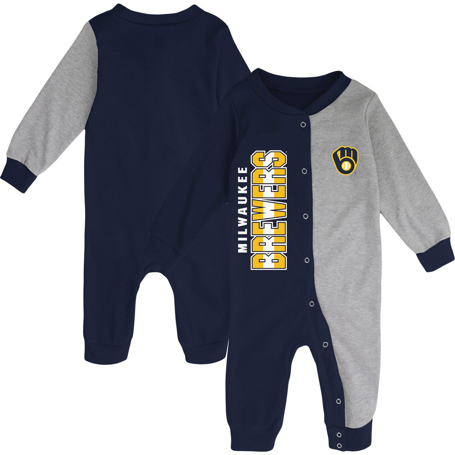 Outerstuff Girls Newborn & Infant Navy/Heathered Gray Detroit Tigers Scream & Shout Two-Pack Bodysuit Set