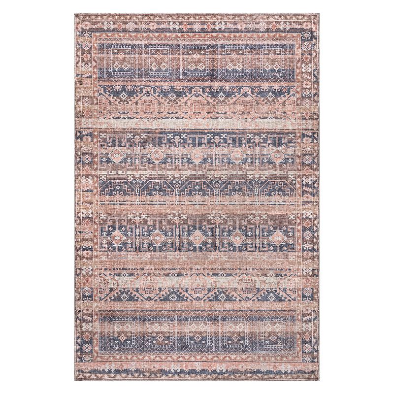 nuLoom Shandi Distressed Moroccan Machine Washable Area Rug, Black, 8X10 Ft