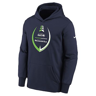 Youth Nike College Navy Seattle Seahawks Icon Performance Pullover Hoodie